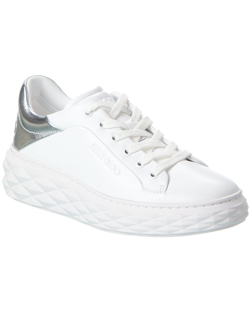 Shop Jimmy Choo Diamond Maxi/f Ii Leather Sneaker In White
