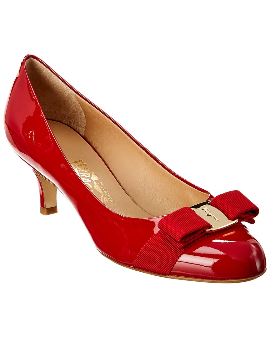 Ferragamo Carla 75mm Leather Pumps In Red