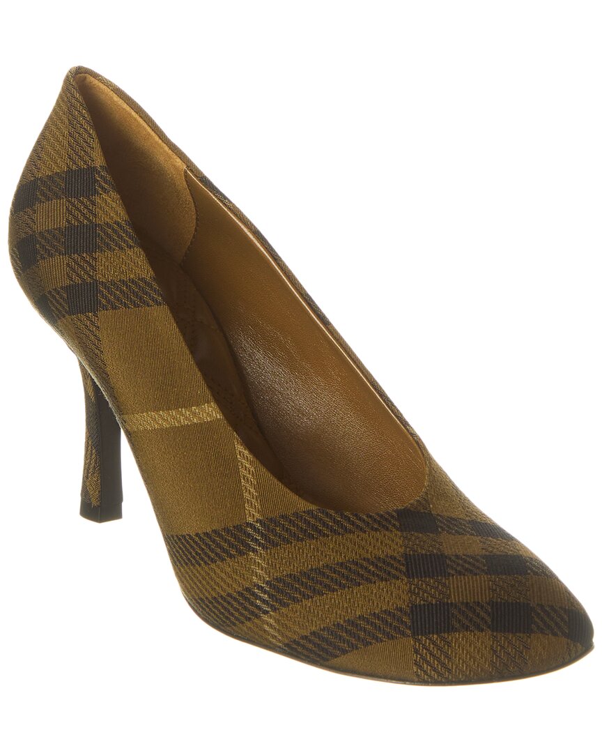 Burberry Checked Fabric Pump In Black