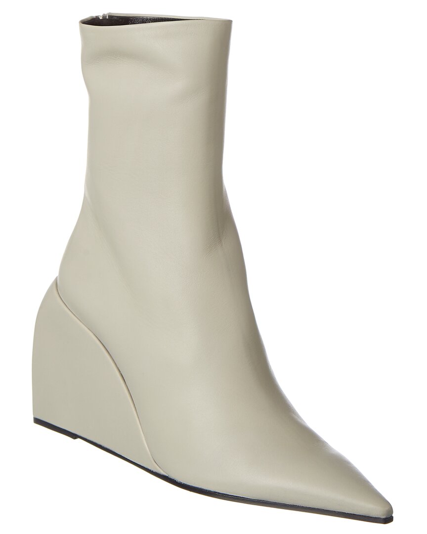 Shop Off-white ™ Dolls Leather Wedge Boot In Grey