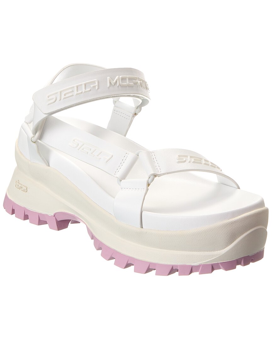 Stella Mccartney Trace Strap Platform Sandal In White