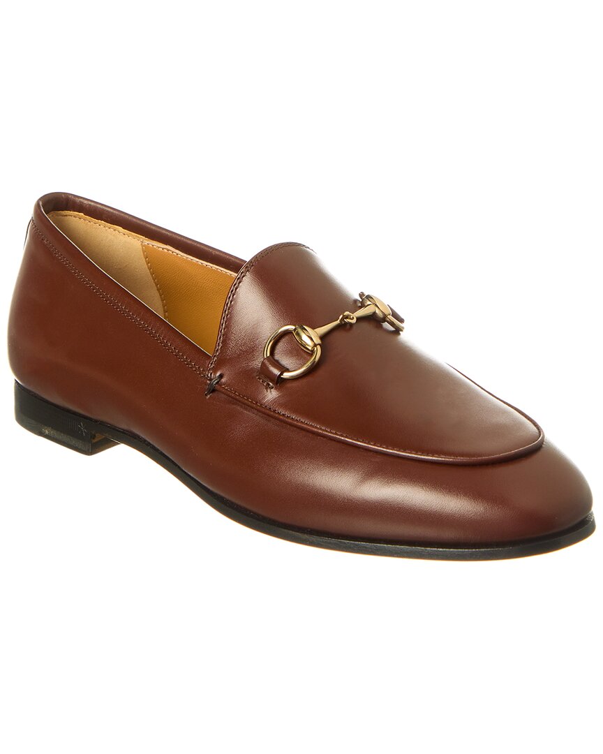 Gucci Jordaan Leather Loafer In Brown