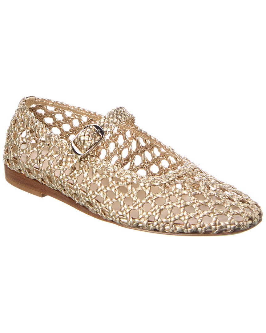 Shop Le Monde Beryl Mary Jane Leather Flat In Gold