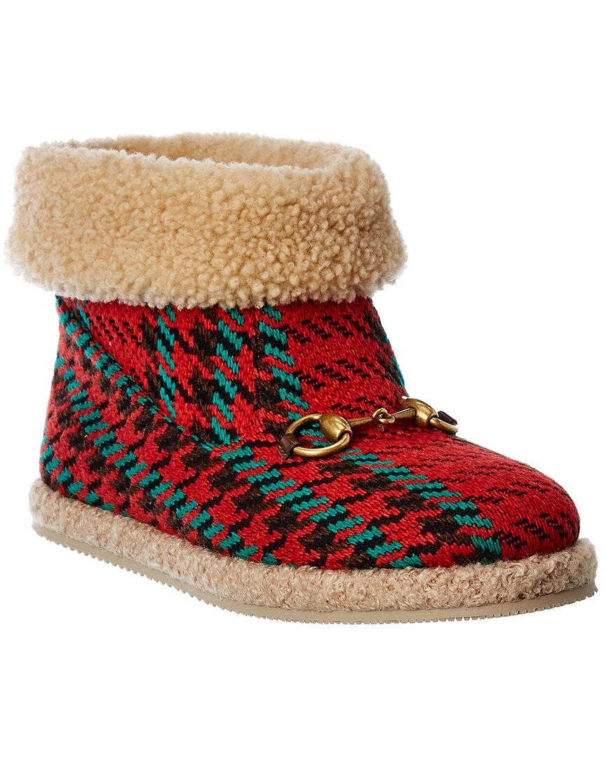 GUCCI GUCCI HOUNDSTOOTH WOOL BOOTIE