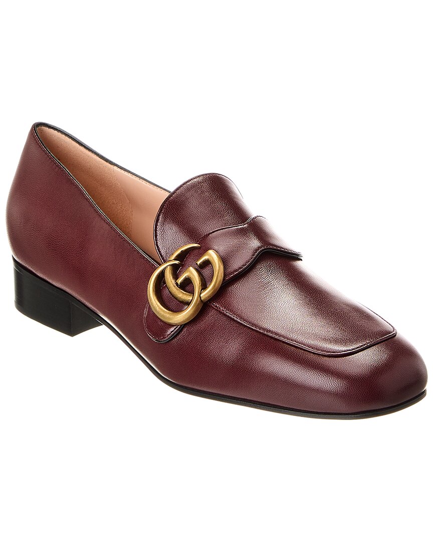 Gucci Double G Leather Loafer In Multi