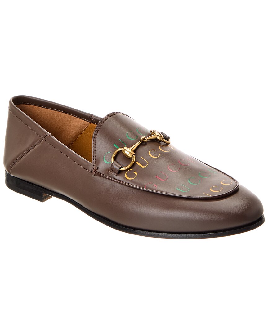 Женские мокасины из натуральной кожи Gucci Horsebit Коричневый 36 116890₽