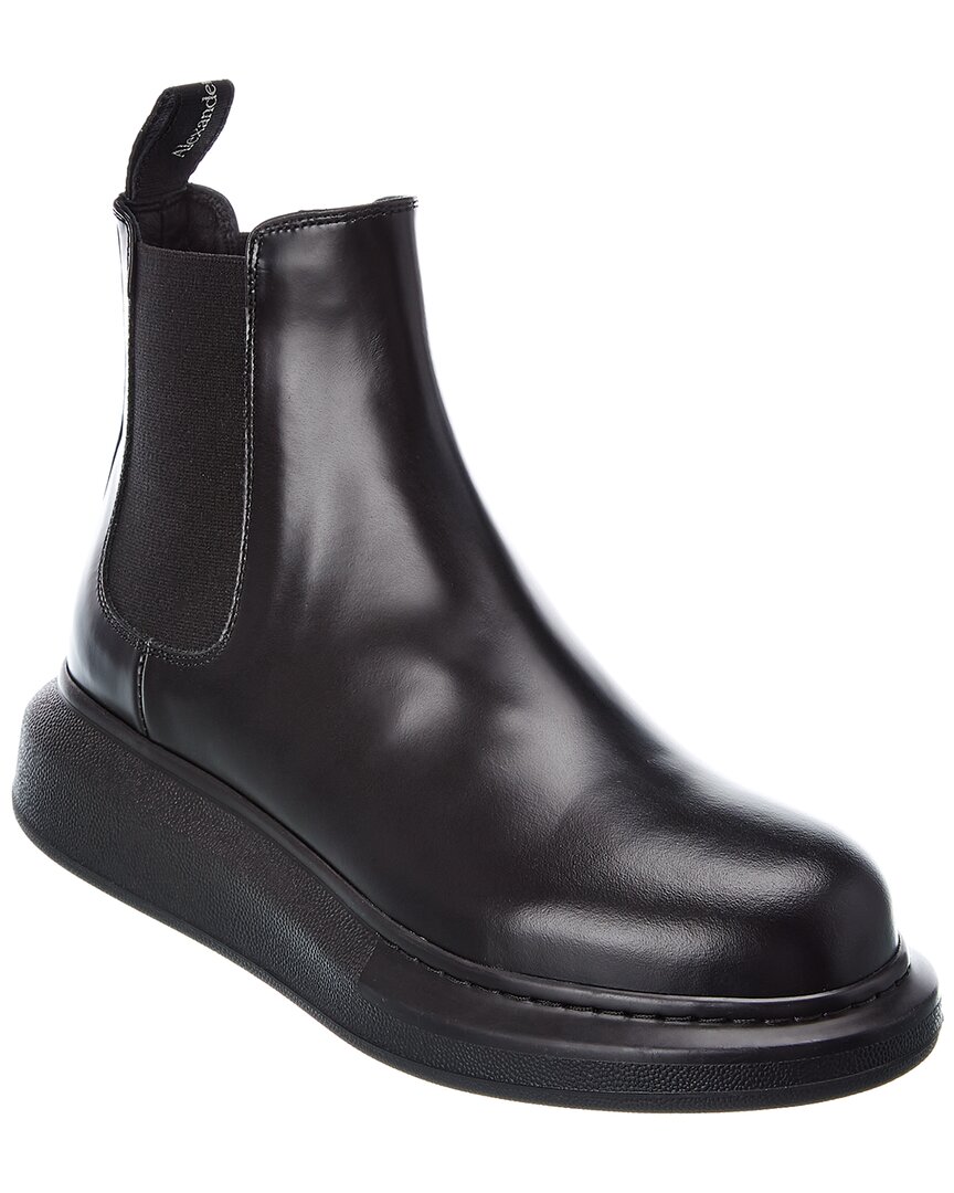 Alexander Mcqueen Leather Chelsea Boots In Black