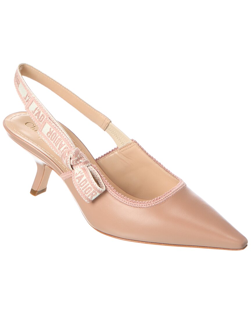 Dior Pointed Toe Kitten Heel Pumps In Pink