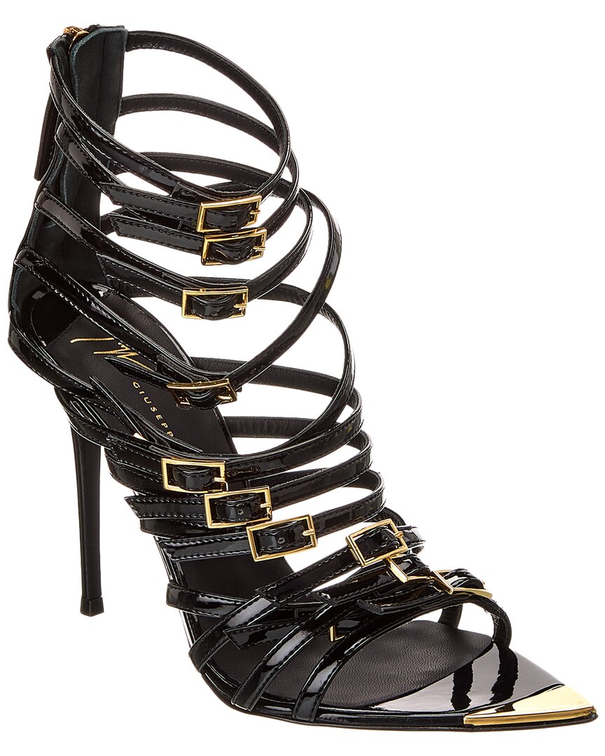 Giuseppe Zanotti Intrigo 105 Patent Sandal In Black