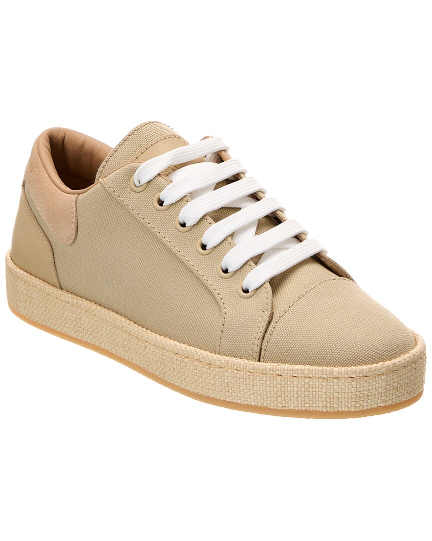 Giuseppe Zanotti Gz/city Canvas & Leather Sneaker In Beige