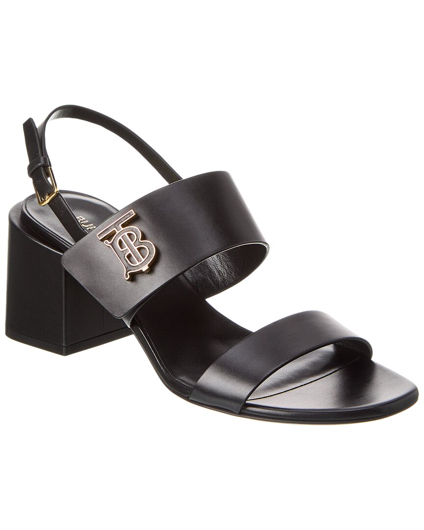 BURBERRY BURBERRY MOTIF MONOGRAM LEATHER SANDAL
