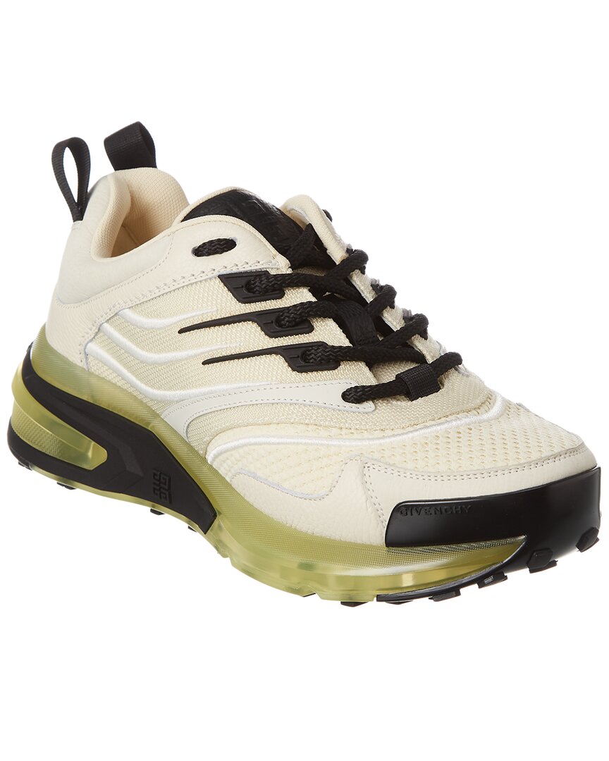 Givenchy Giv 1 Mixed Leather Transparent-sole Runner Sneakers In White