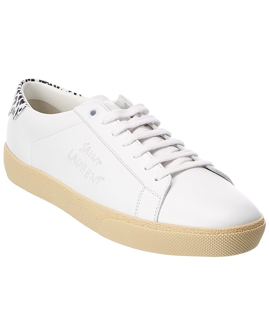 Saint Laurent Sl/06 Signature Leather Sneaker In White | ModeSens