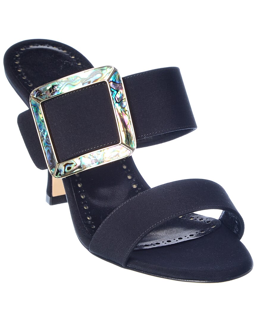 Manolo Blahnik Logo High-heeled Sandals In Black