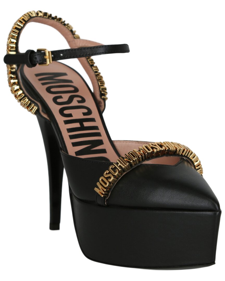 Moschino Leather Pump In Black