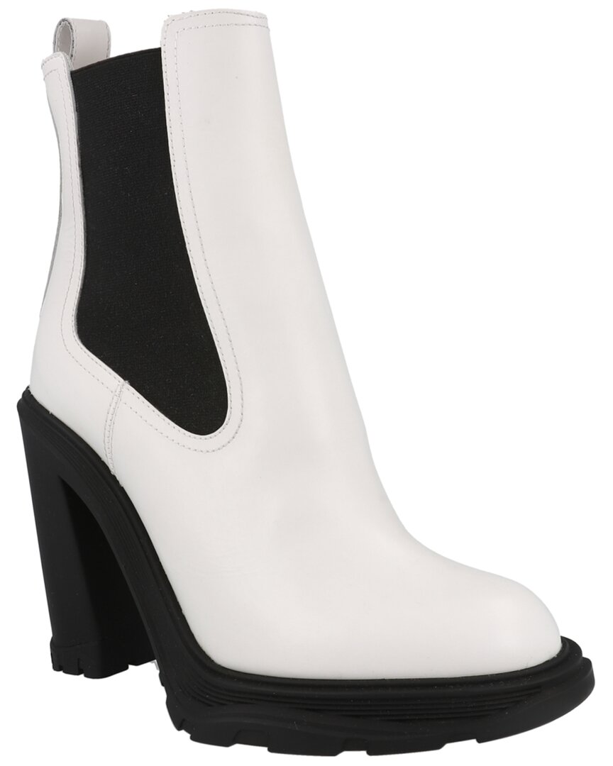 Alexander Mcqueen Leather Boot In White
