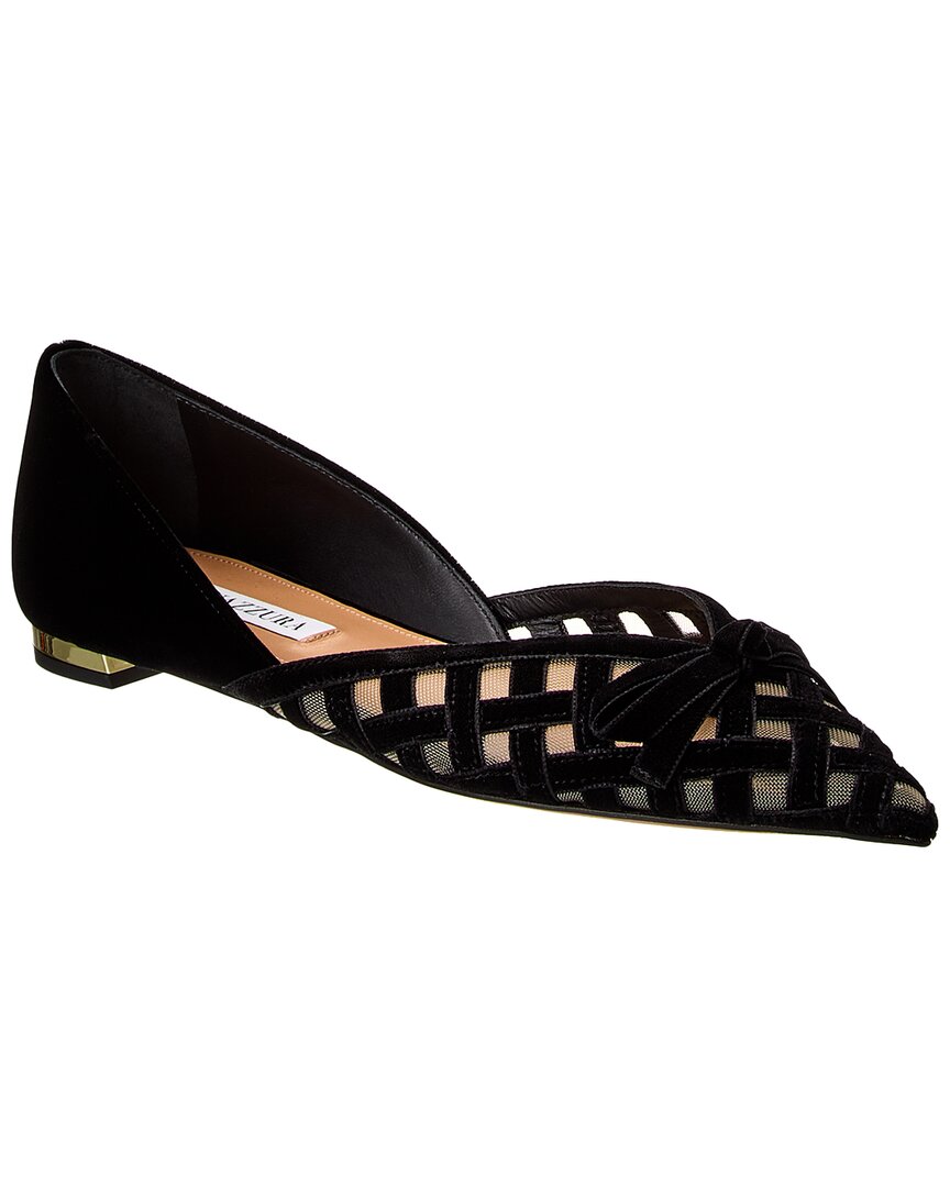 Aquazzura Romantic Ballet Flats Made Of In Black