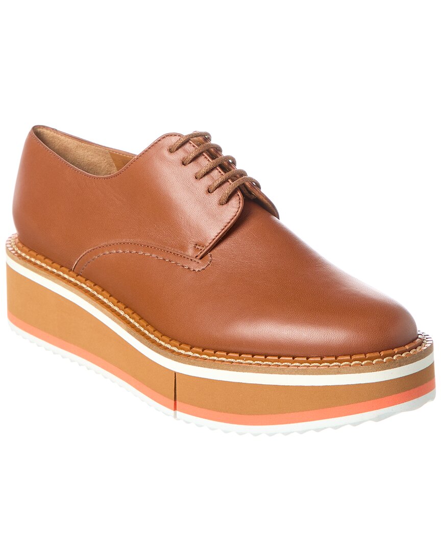 Clergerie Brook Leather Platform Oxford In Brown