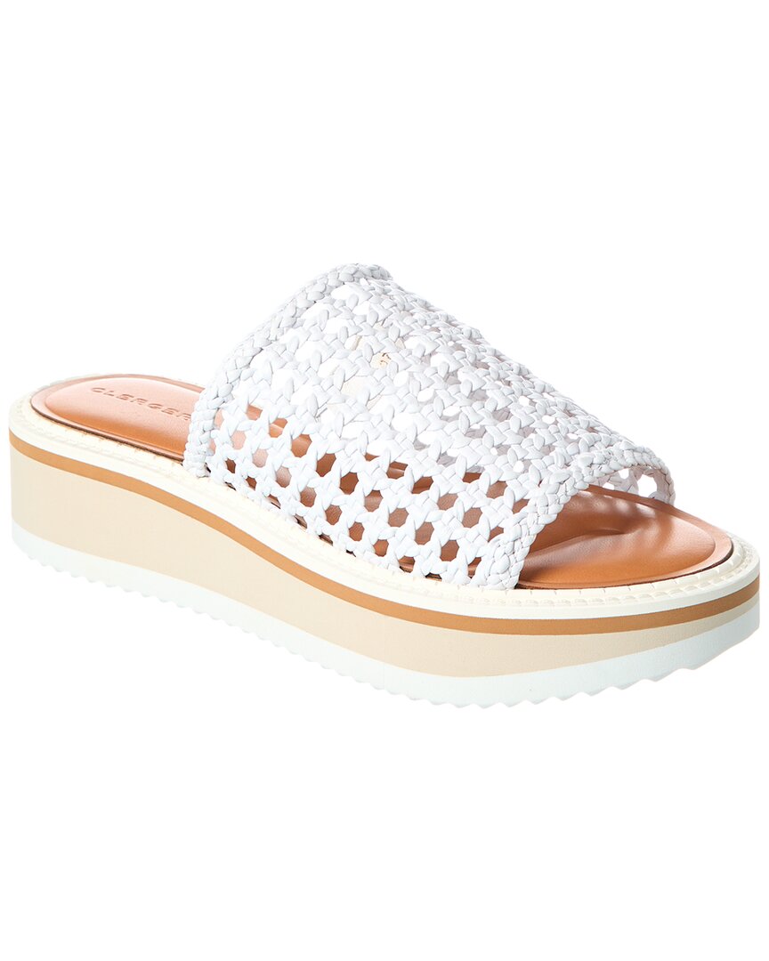 Clergerie Fausta Leather Platform Sandal In White
