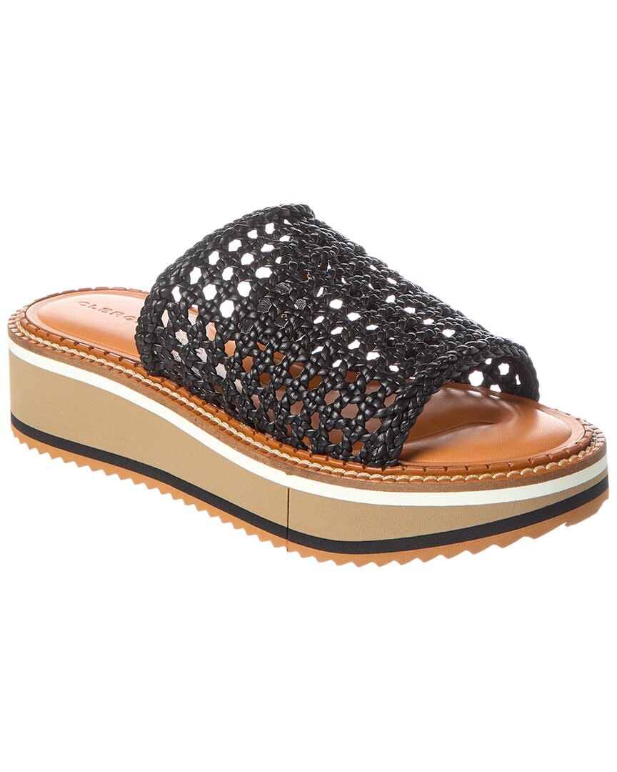 Clergerie Fausta Leather Platform Sandal In Black