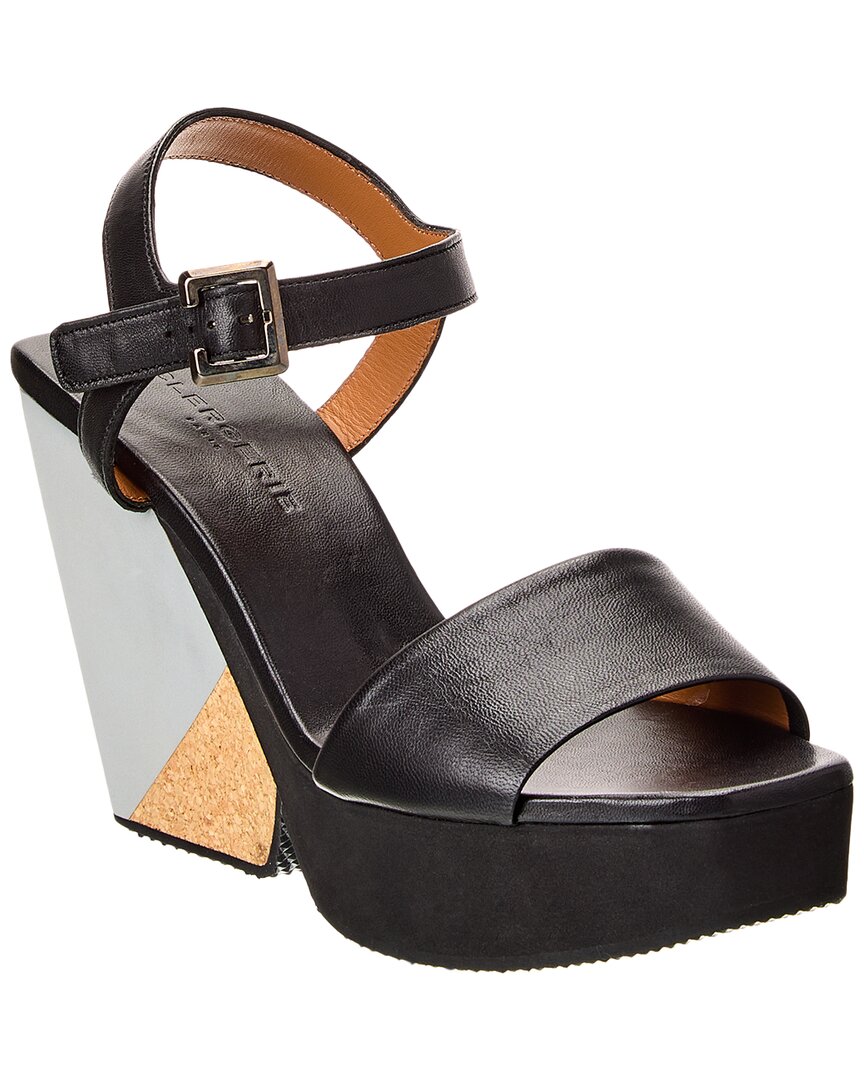 Clergerie Pearl Leather Platform Sandal In Black