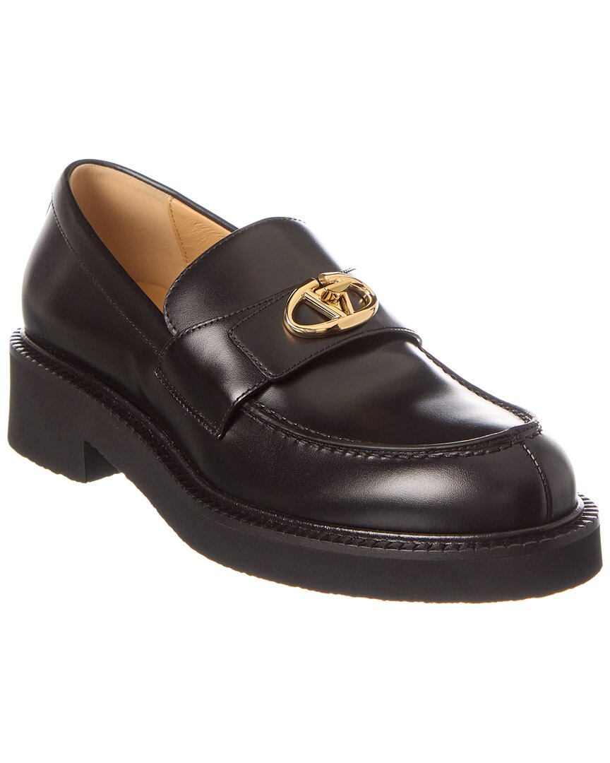 Valentino Rockstud Leather Loafer In Black