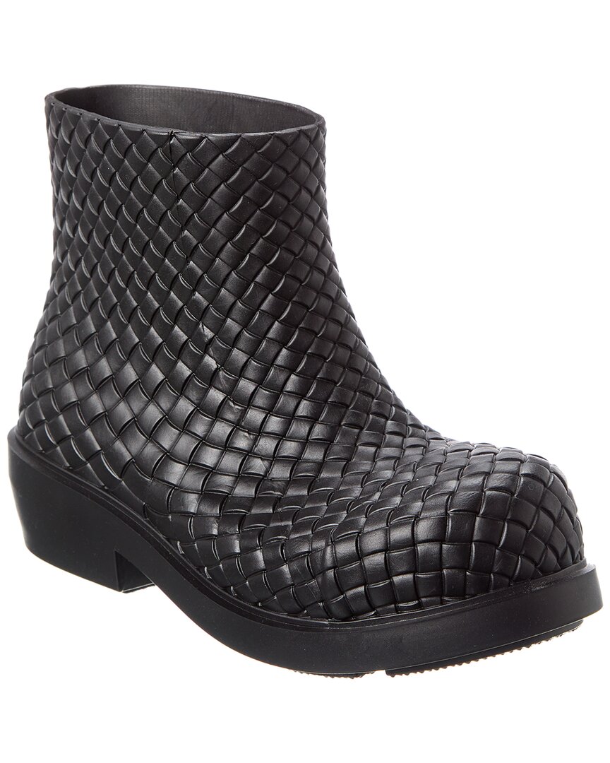Bottega Veneta Women Fireman Gomma Tutto Intrecciato Stivaletto Pioggia In Black