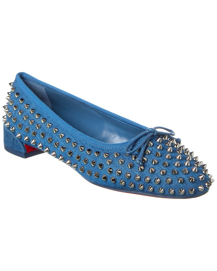 CHRISTIAN LOUBOUTIN CHRISTIAN LOUBOUTIN SWEETIE JANE SPIKES DENIM FLAT