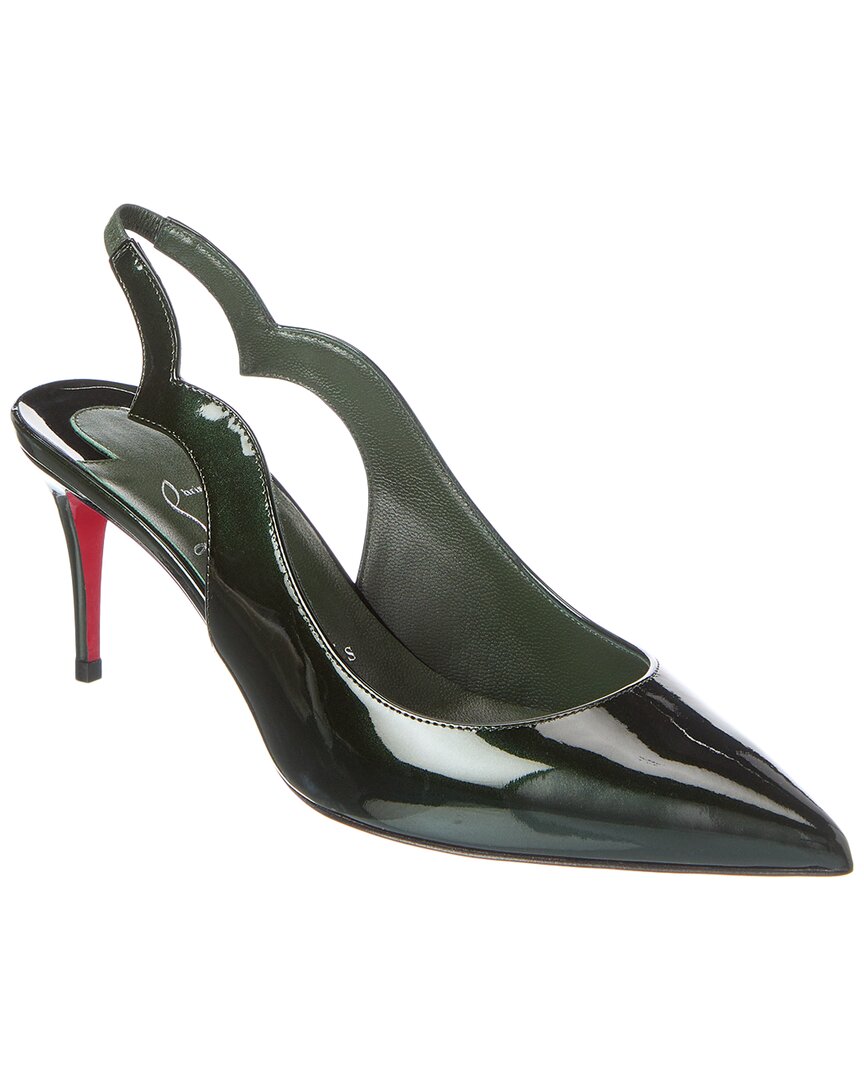 Christian Louboutin Hot Chick Sling 70 Patent Slingback Pump In Green