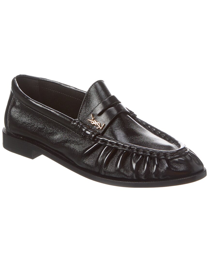 Saint Laurent Le Loafer Leather Moccasin In Black
