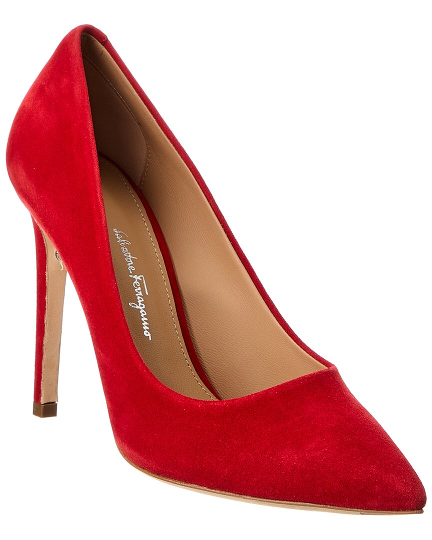 Женские замшевые туфли-лодочки Ferragamo Ilary X5 Красный 6.5