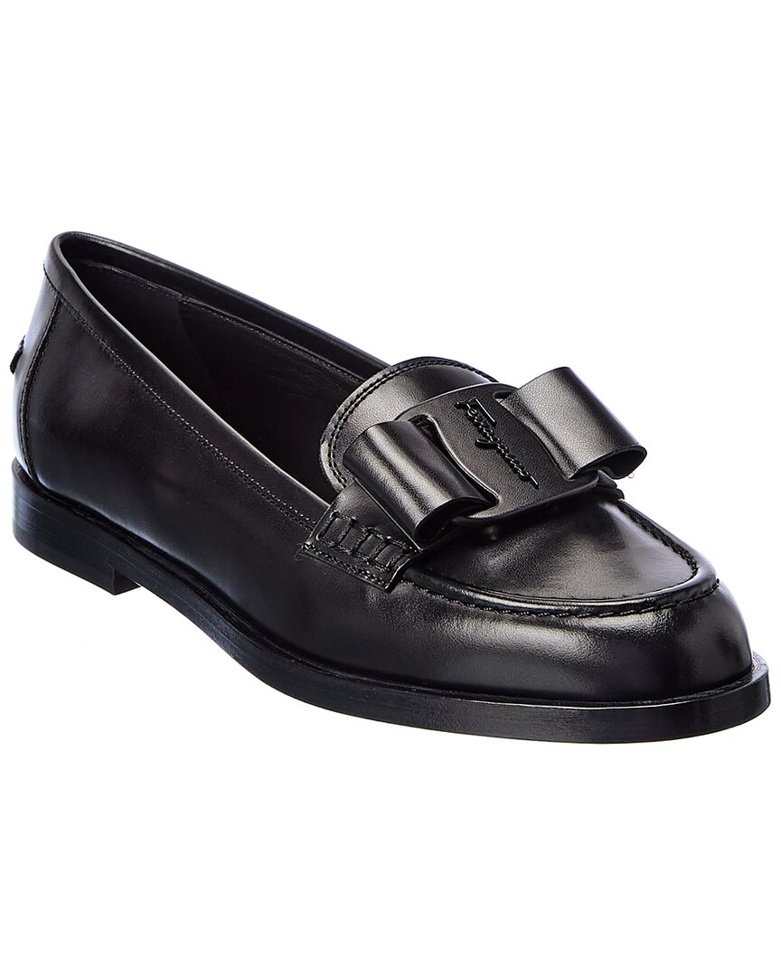 Ferragamo Viva Leather Loafer In Black