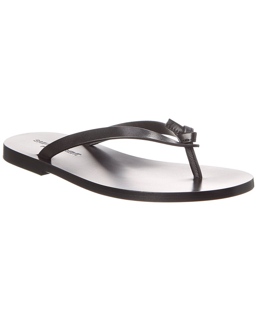 SAINT LAURENT SAINT LAURENT LAGUNA LEATHER FLIP FLOP
