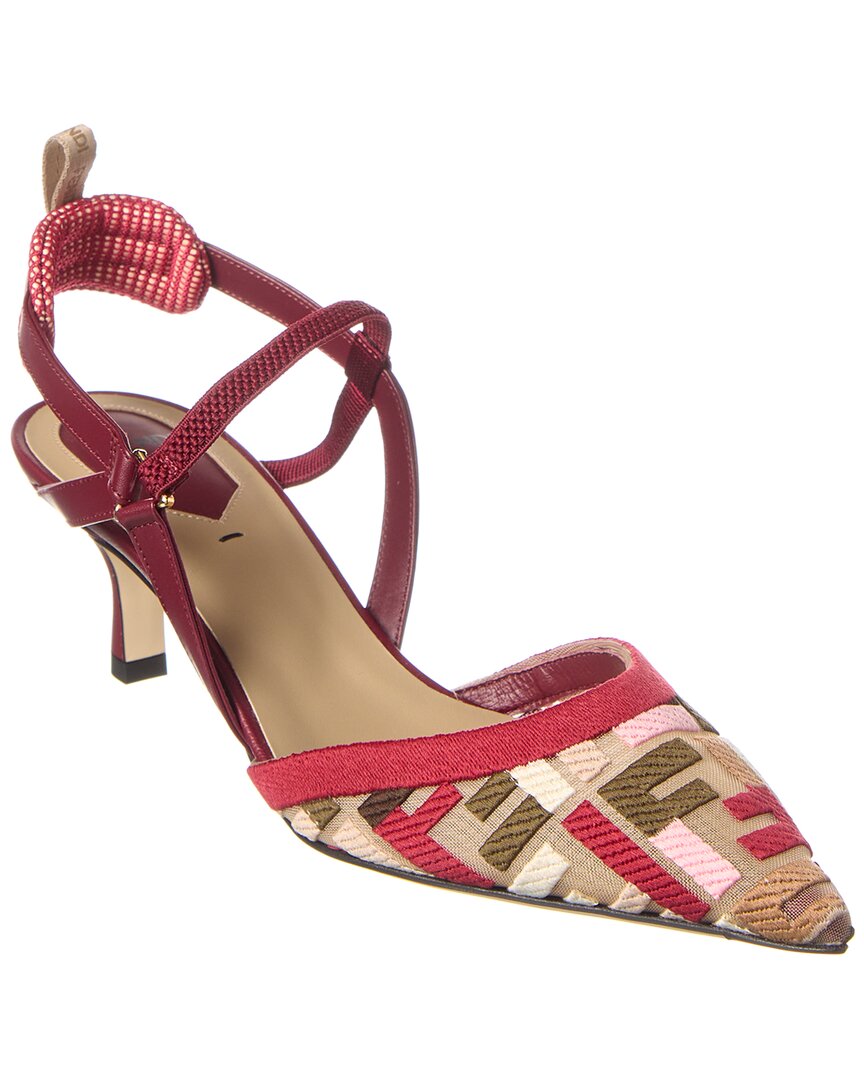 Fendi Colibri' Lite' Ff Mesh Slingback Pumps In Red