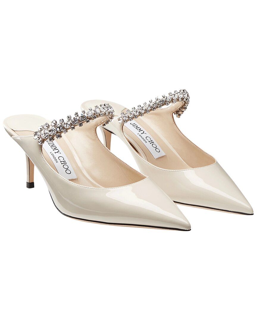 Jimmy Choo Bing 65 Patent Leather Mule In Neutral