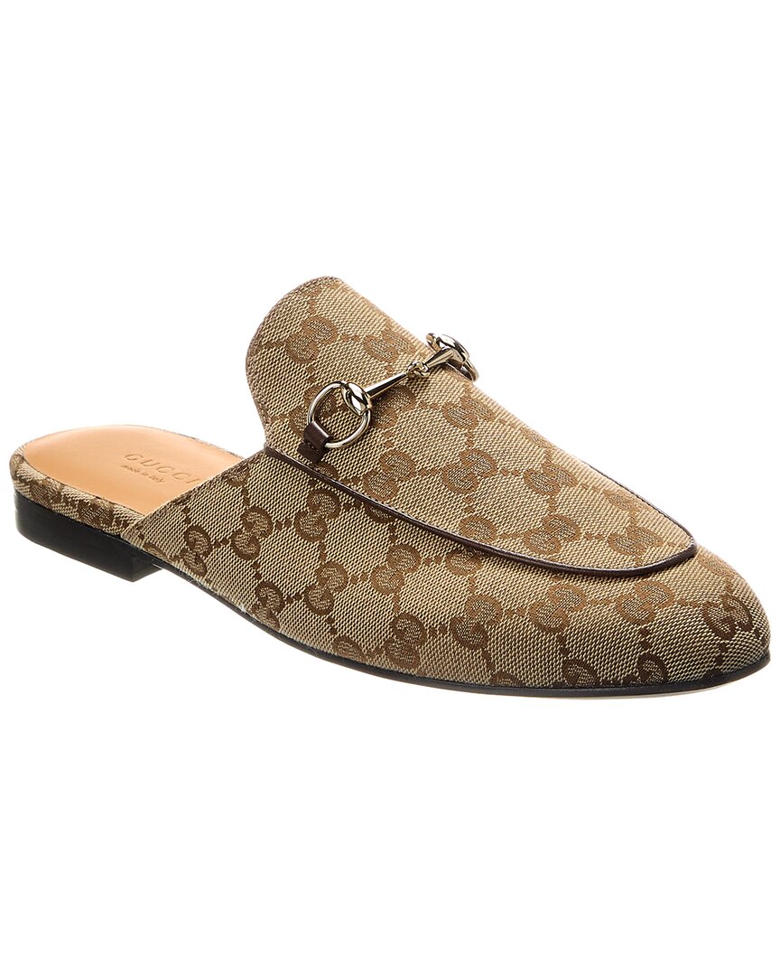 Gucci Princetown Supreme Gg Fabric Mule In Brown