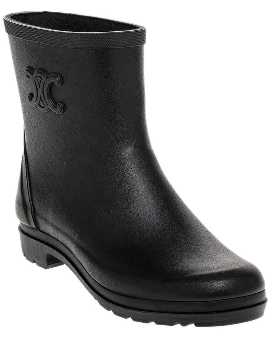 Celine Mid Rubber Rain Boot (authentic Pre-loved) In Black