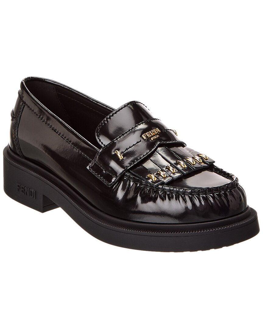 Fendi Filo Leather Loafer In Black