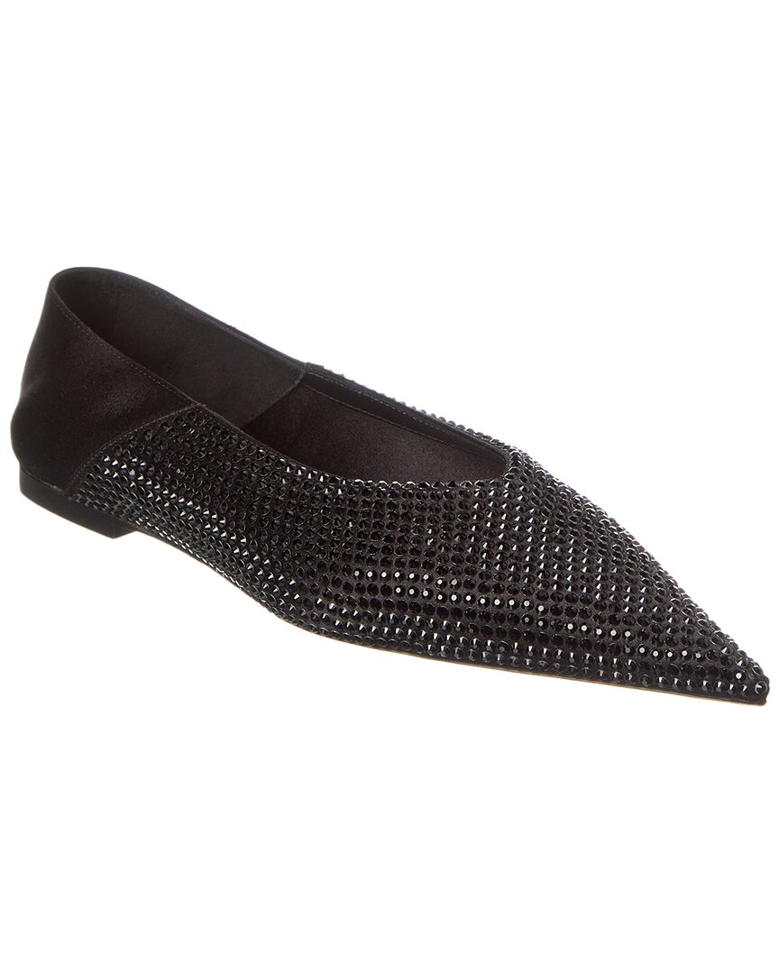 Saint Laurent Nour Satin Slipper In Black