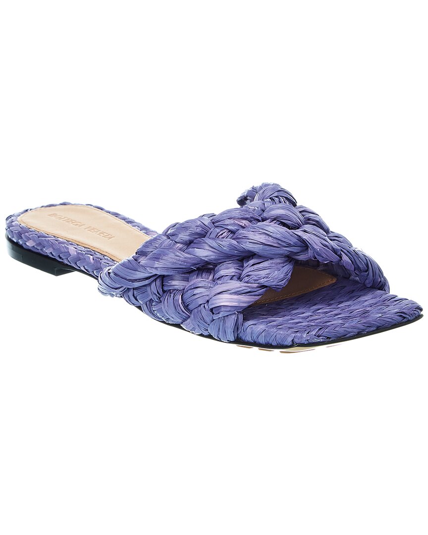 Bottega Veneta Stretch Raffia Sandal In Blue