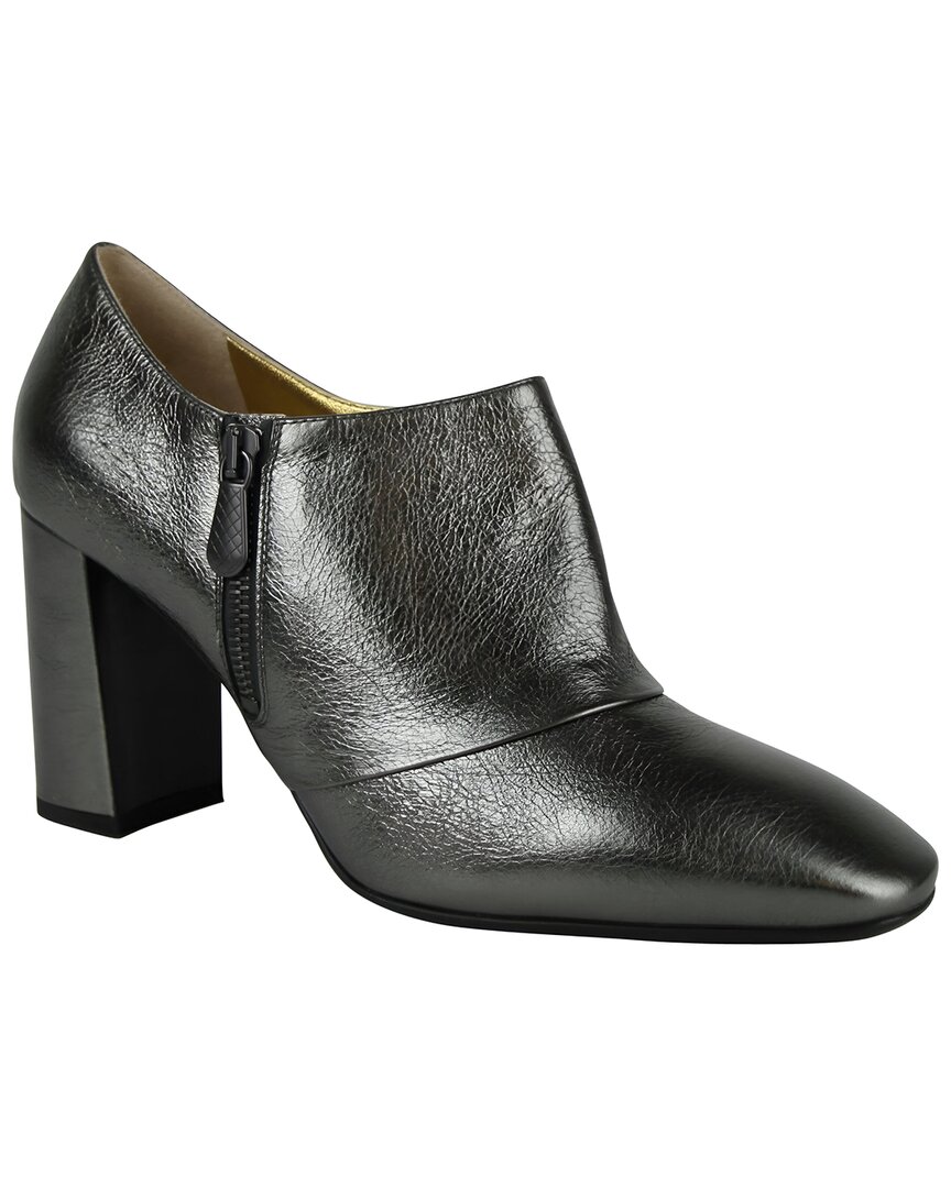 Bottega Veneta Womens Ankle Grey Metallic Leather Booties 443175 1117 In Grey