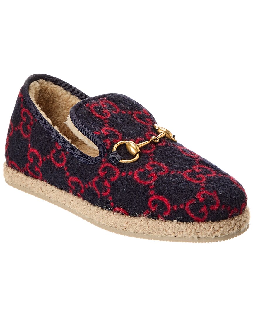 Gucci Gg Wool Loafer In Blue