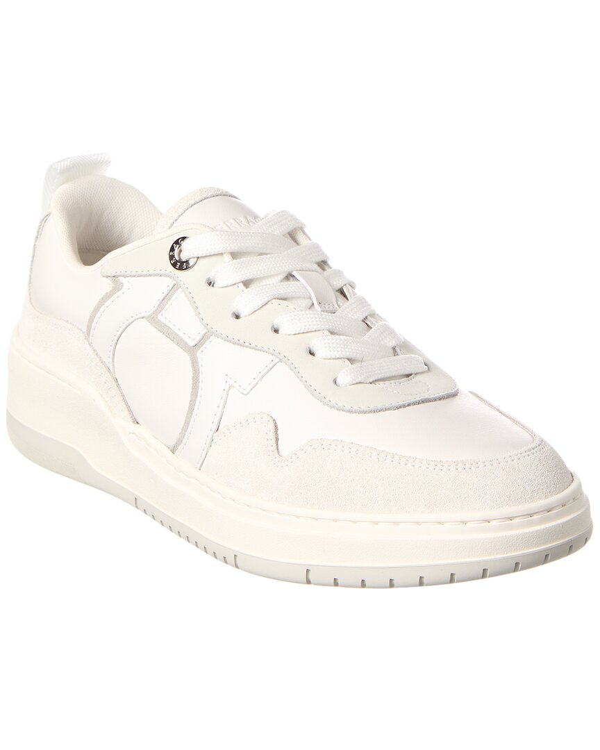 Ferragamo Sneakers Featuring Rubber Sole And Suede Accents In White