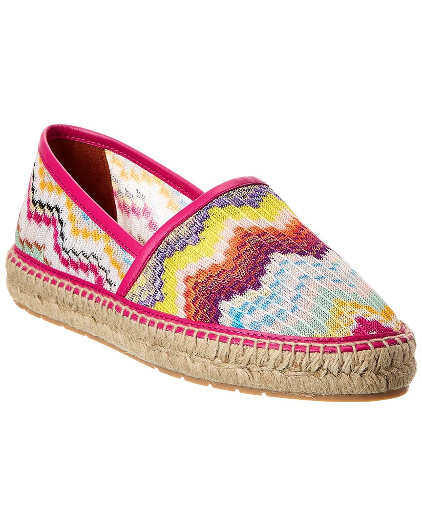 Missoni Canvas & Leather Espadrille In Pink