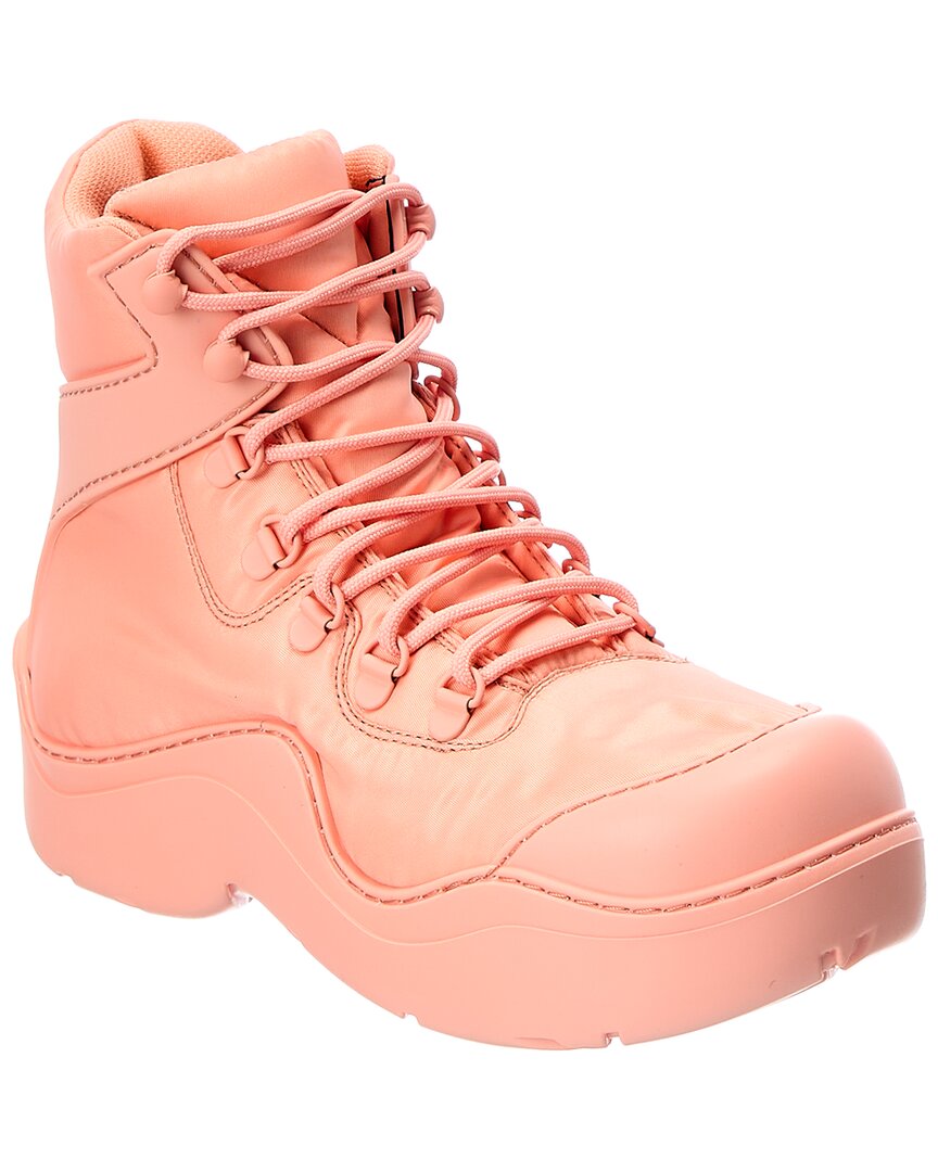 Bottega Veneta 60mm Puddle Bomber Lace-up Boots In Pink