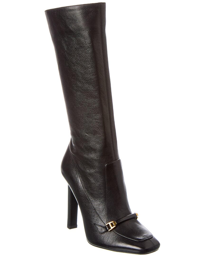 Saint Laurent Camden Boots In Shiny Grained Leather In Black