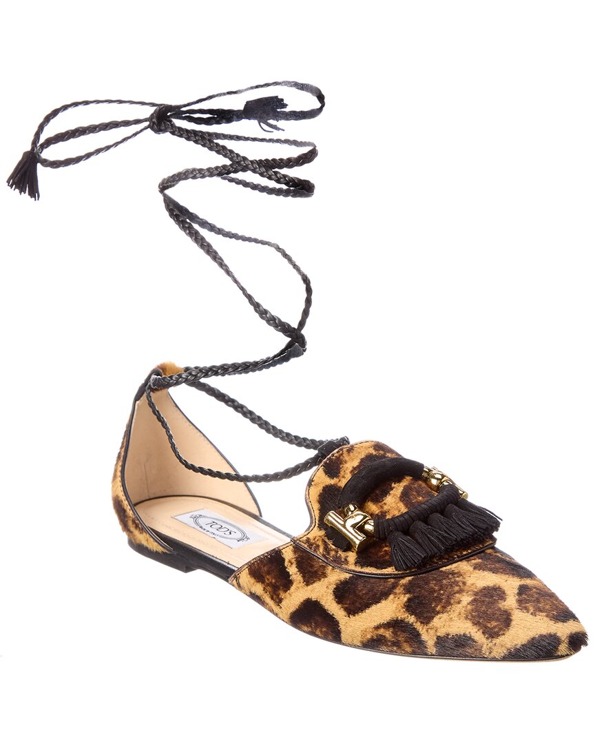 TOD'S TOD'S T-RING HAIRCALF FLAT