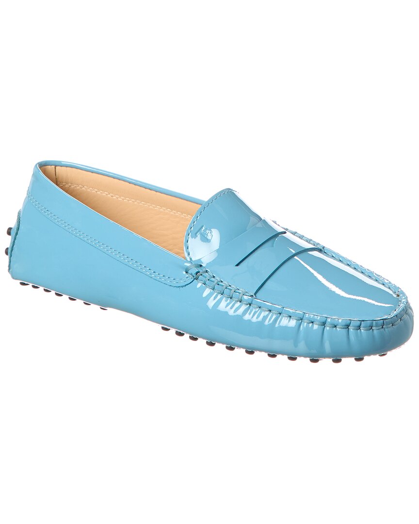 Tod's Gommino Patent Loafer In Blue