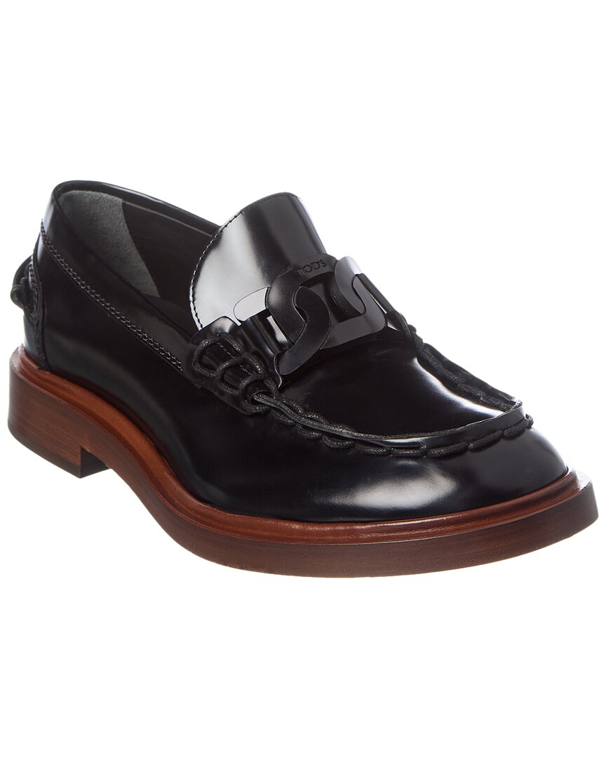 Tod's Leather Loafer In Black