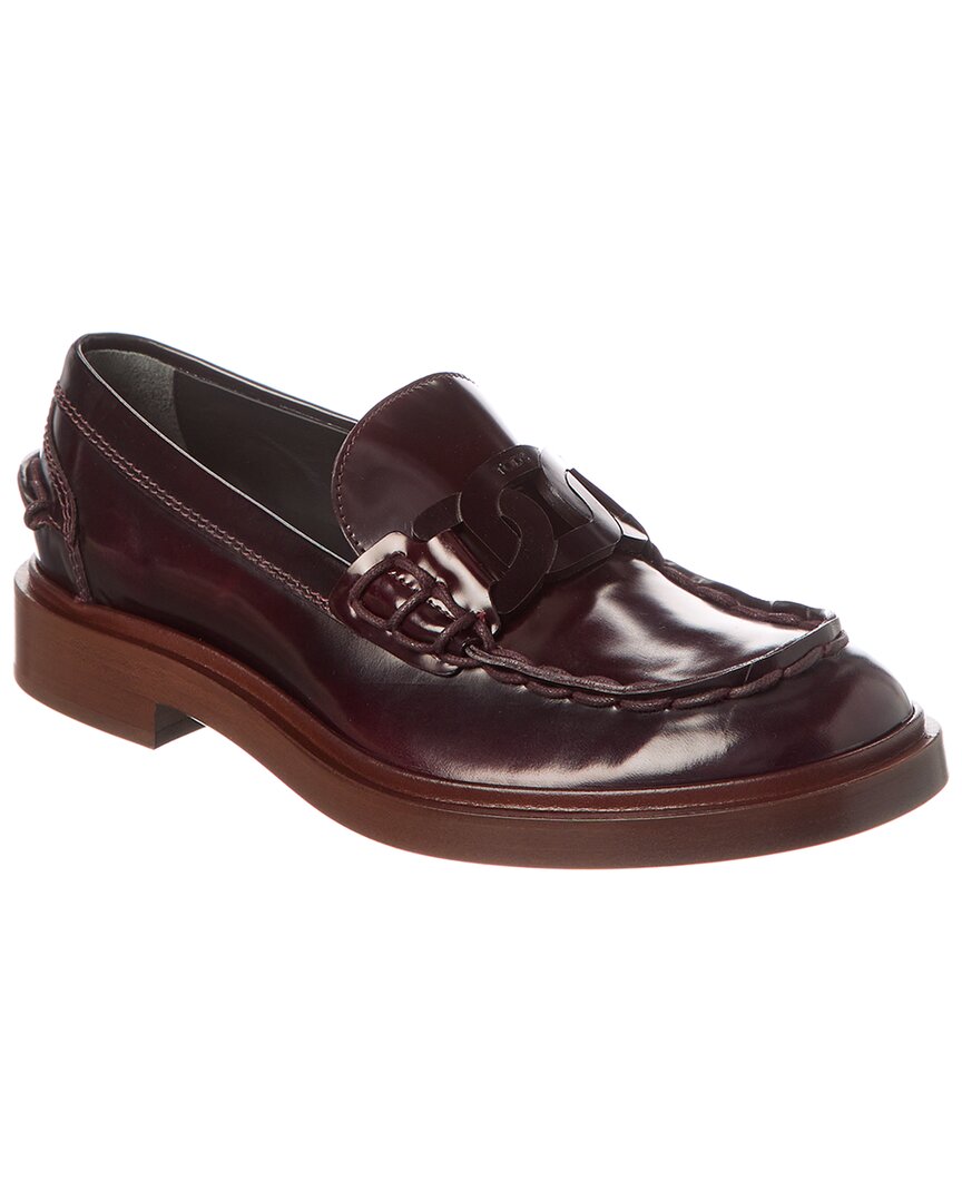 Tod's Leather Loafer In Red